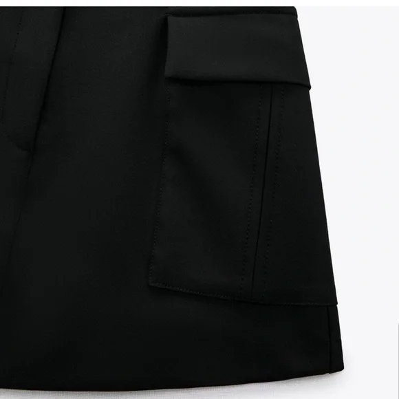 Zara Black Cargo Skirt Size S - Picture 5 of 11